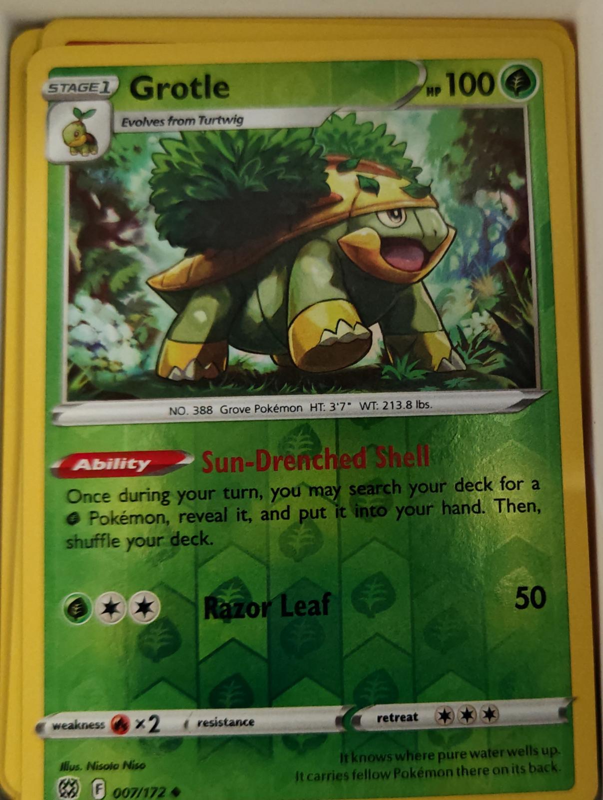 Grotle - 007/172 - Reverse Holo - BRILLIANT STARS - Pokemon - Uncommon | AA22-31