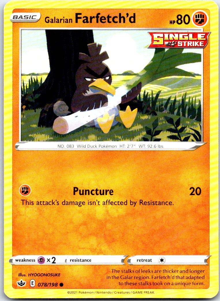 Galarian Farfetch'd - 078/198 - - CHILLING REIGN - Pokemon - Common | AB28-12