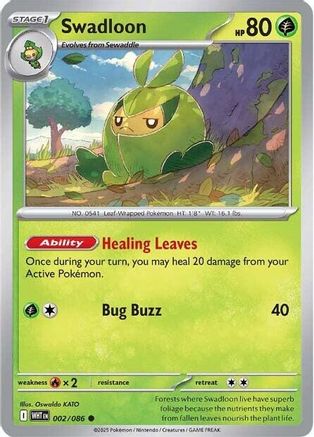 Swadloon - 002/086 - - WHITE FLARE - Pokemon - Common | AA03-88