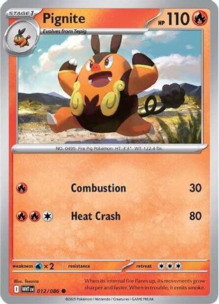 Pignite - 012/086 - - WHITE FLARE - Pokemon - Common | AA03-87
