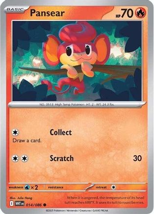 Pansear - 014/086 - - WHITE FLARE - Pokemon - Common | AA03-97