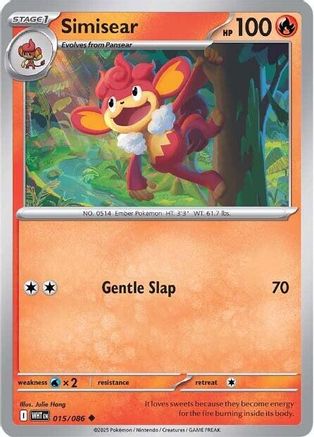 Simisear - 015/086 - - WHITE FLARE - Pokemon - Uncommon | AA03-90
