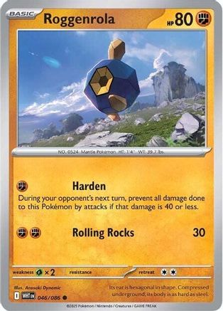 Roggenrola - 046/086 - - WHITE FLARE - Pokemon - Common | AA02-23