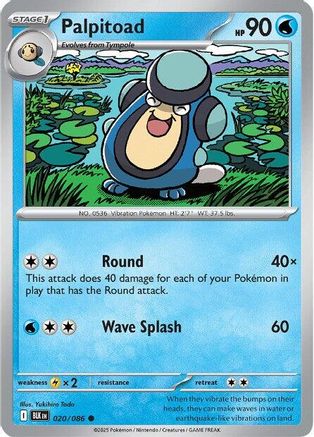 Palpitoad - 020/086 - - BLACK BOLT - Pokemon - Common | AA02-100