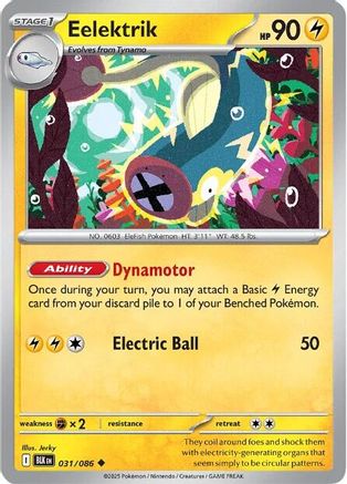 Eelektrik - 031/086 - - BLACK BOLT - Pokemon - Uncommon | AA02-58