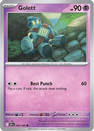 Golett - 042/086 - - BLACK BOLT - Pokemon - Common | AA02-34