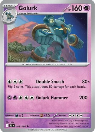 Golurk - 043/086 - - BLACK BOLT - Pokemon - Uncommon | AA02-57