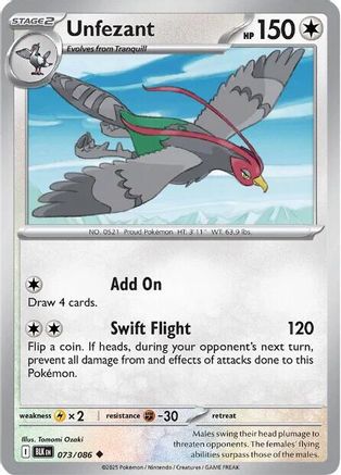 Unfezant - 073/086 - - BLACK BOLT - Pokemon - Uncommon | AA03-60