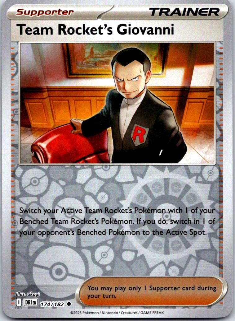 Team Rocket's Giovanni - 174/182 - Reverse Holo - DESTINED RIVALS - Pokemon - | AB14-16