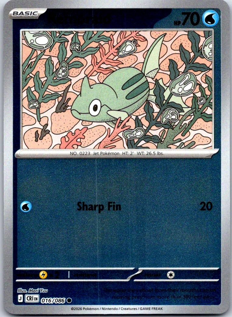 Remoraid - 016/086 - Reverse Holo - CHAOS RISING - Pokemon - Common | AA132-50