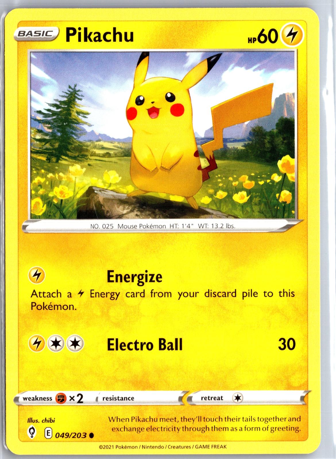 Pikachu - 049/203 - - EVOLVING SKIES - Pokemon - Common | AA99-18
