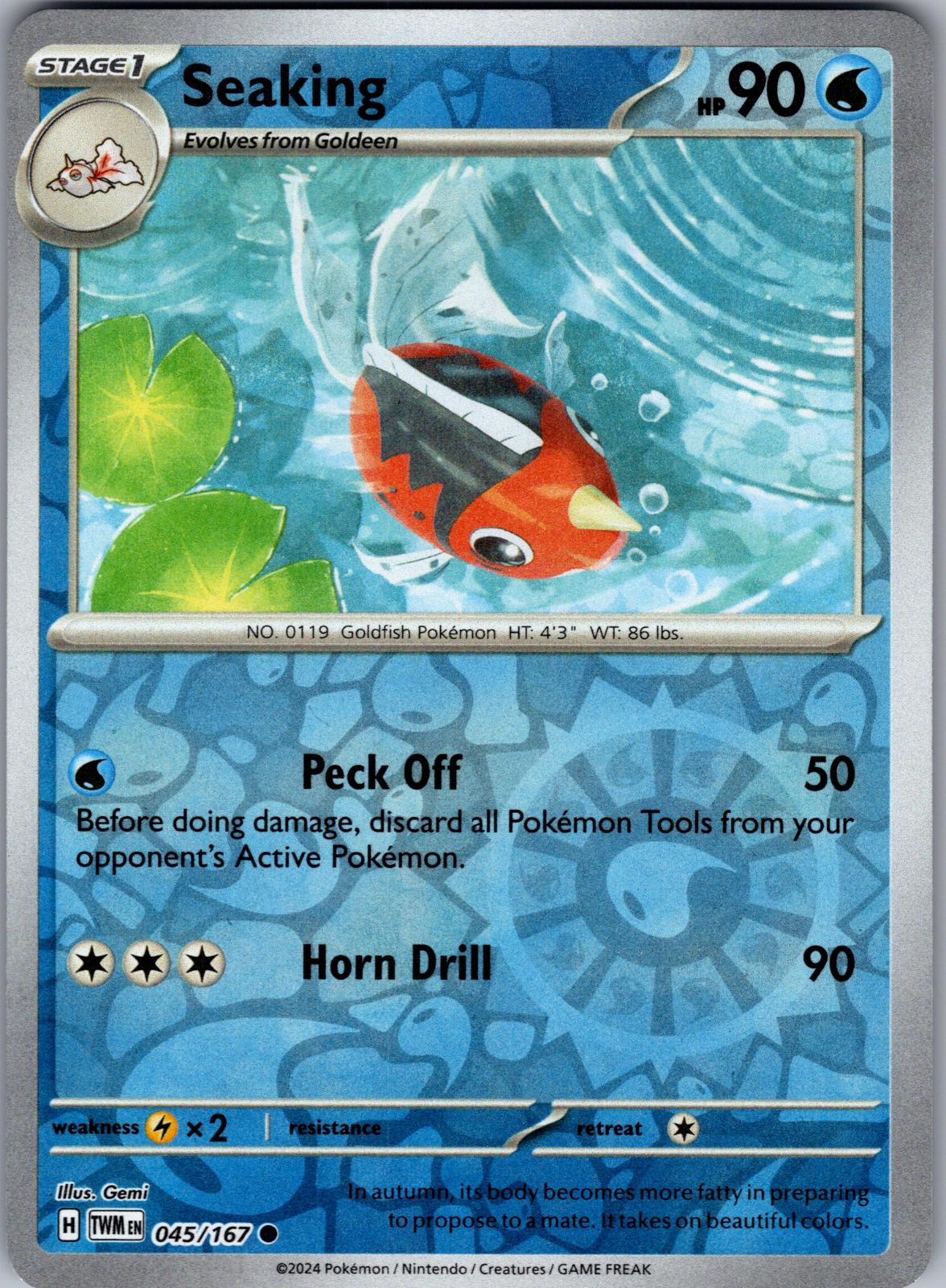 Seaking - 045/167 - Reverse Holo - TWILIGHT MASQUERADE - Pokemon - | AA82-30