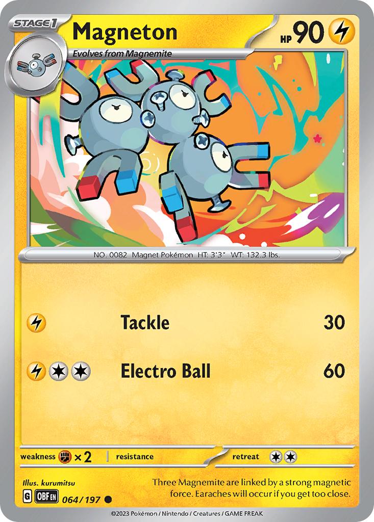 Magneton - 064/197 - - OBSIDIAN FLAMES - Pokemon - Common | AA05-61