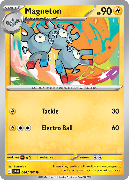 Magneton - 064/197 - - OBSIDIAN FLAMES - Pokemon - Common | AA05-61