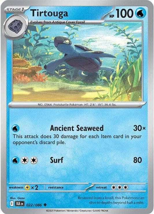 Tirtouga - 022/086 - - BLACK BOLT - Pokemon - Uncommon | AA47-63