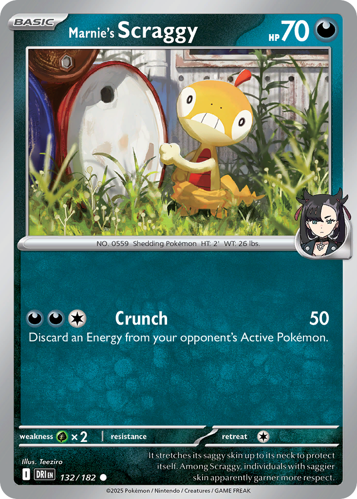 Marnie's Scraggy - 132/182 - - DESTINED RIVALS - Pokemon - Common | AA10-63