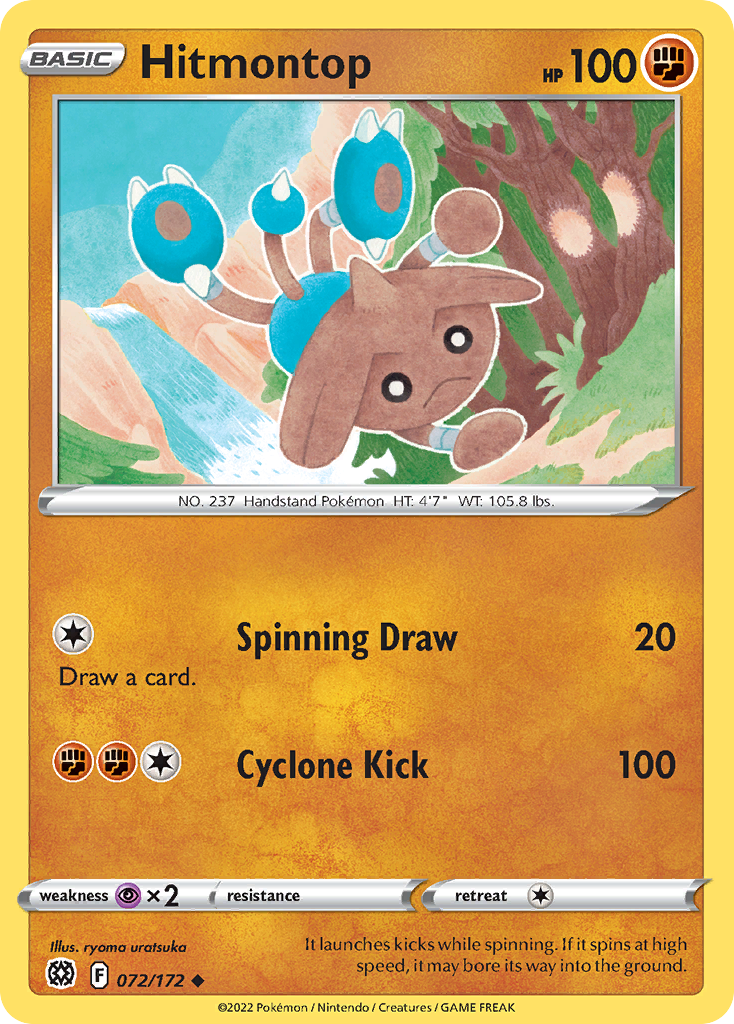 Hitmontop - 072/172 - - BRILLIANT STARS - Pokemon - Uncommon | AA21-46