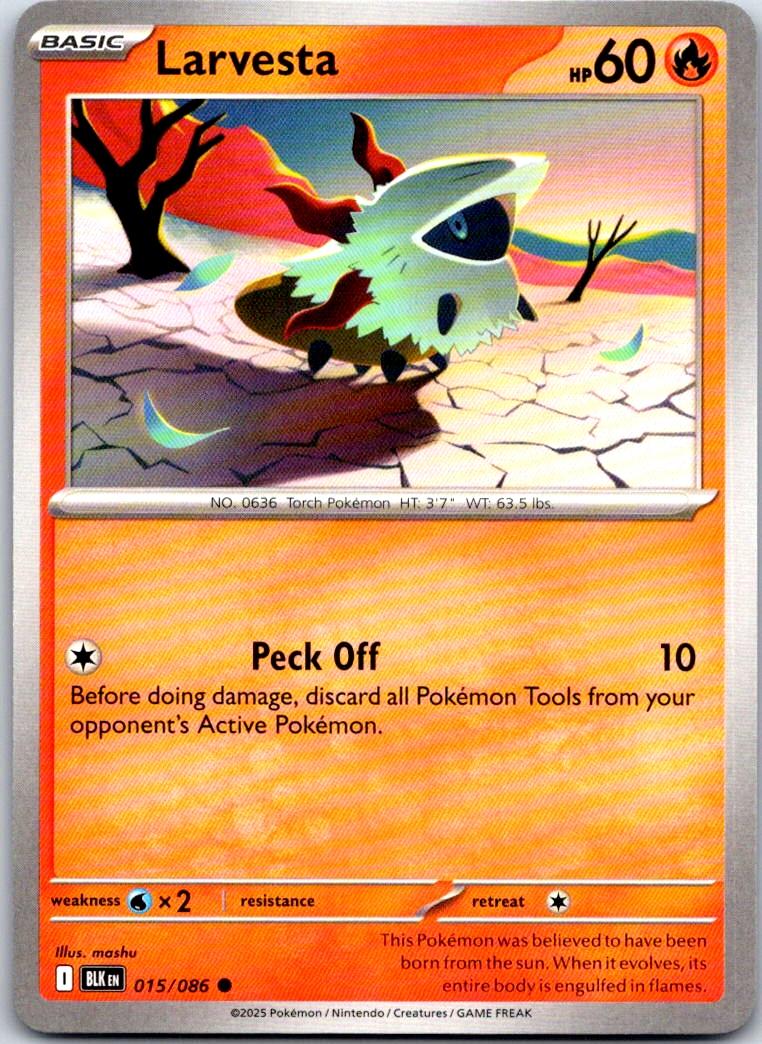 Larvesta - 015/086 - - BLACK BOLT - Pokemon - Common | AA106-43