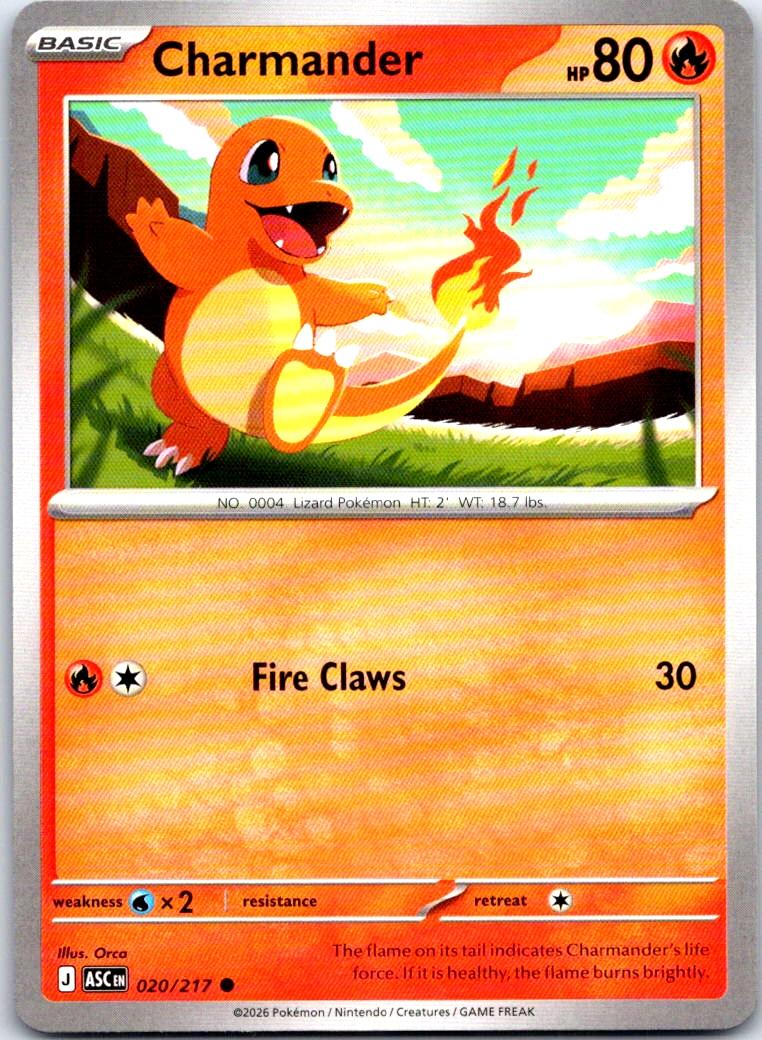 Charmander - 020/217 - - ASCENDED HEROES - Pokemon - Common | AB26-17