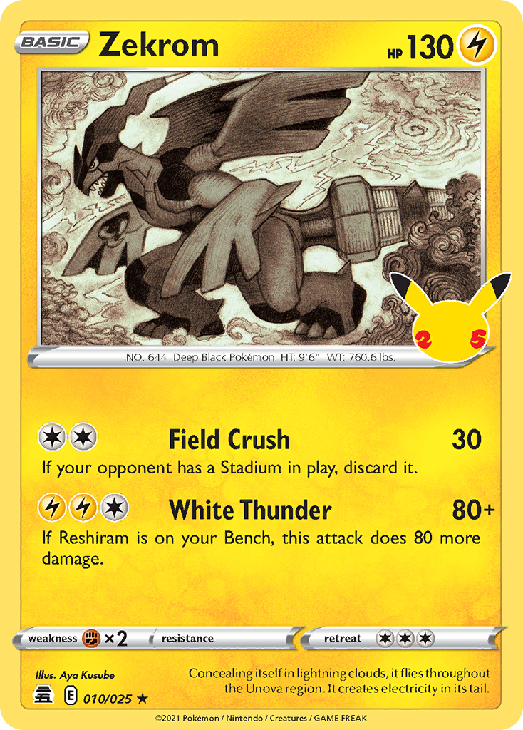 Zekrom - 010/025 - Holo - CELEBRATIONS - Pokemon - Rare | AA06-9