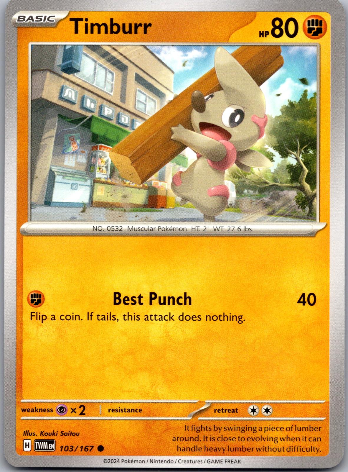 Timburr - 103/167 - - TWILIGHT MASQUERADE - Pokemon - Common | AA84-6