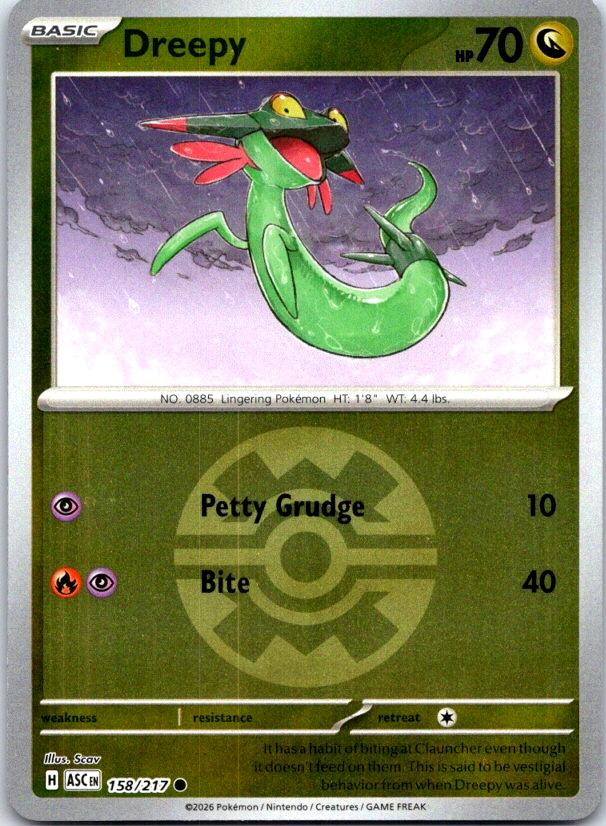 Dreepy (Quick Ball) - 158/217 - Reverse Holo - ASCENDED HEROES - Pokemon - | AC28-25