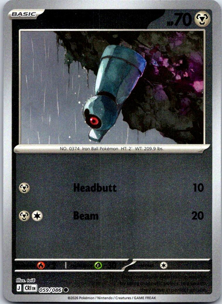 Beldum - 059/086 - Reverse Holo - CHAOS RISING - Pokemon - Common | AB01-14
