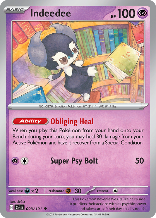 Indeedee - 093/191 - - SURGING SPARKS - Pokemon - Uncommon | AA46-53