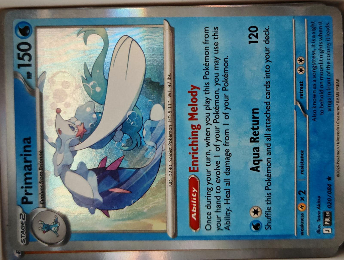 Primarina - 020/084 - Holo - PITCH BLACK - Pokemon - Rare | AA14-33