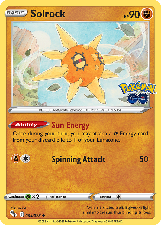 Solrock - 039/078 - - POKEMON GO - Pokemon - Uncommon | AA90-14