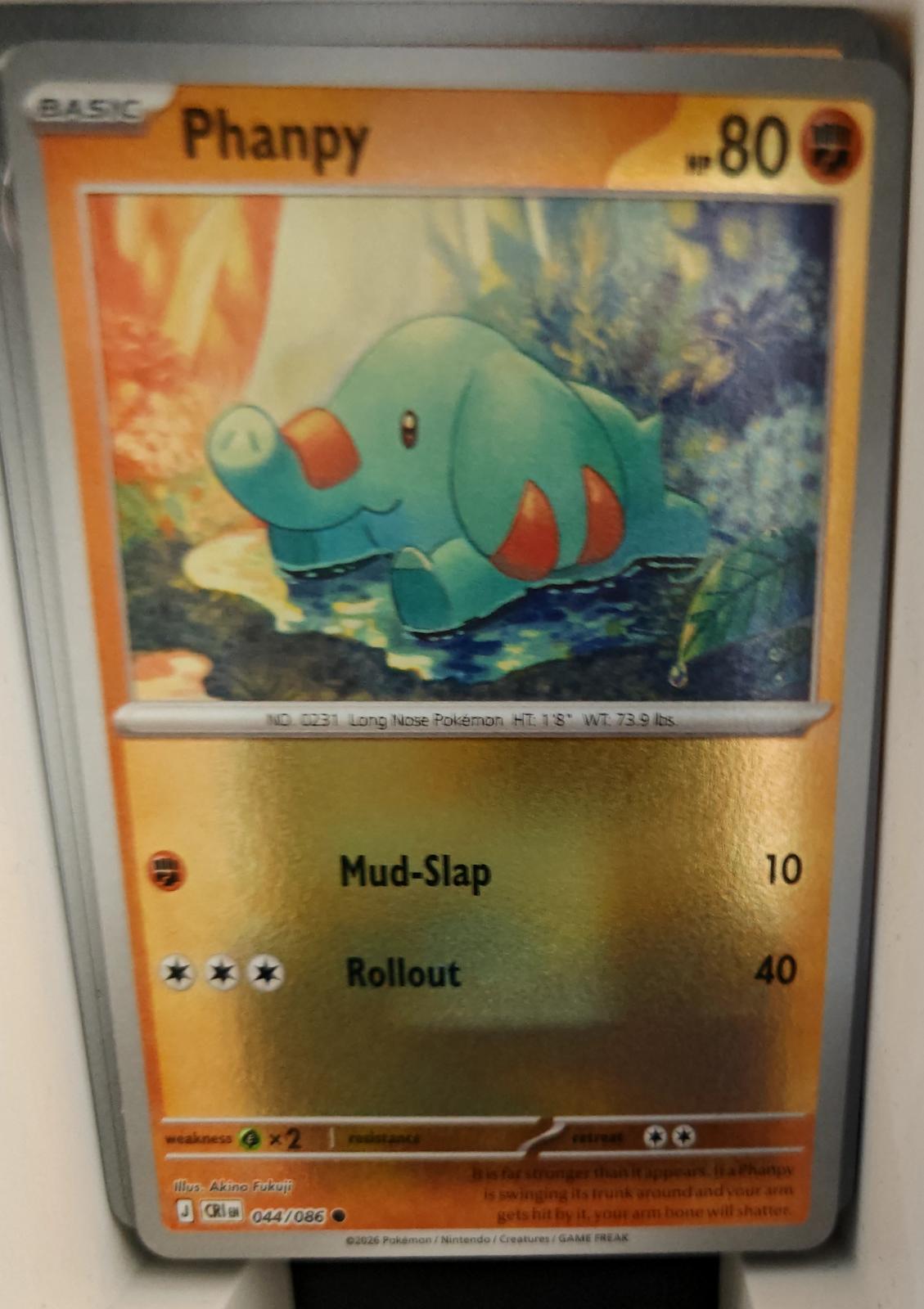 Phanpy - 044/086 - Reverse Holo - CHAOS RISING - Pokemon - Common | AA19-62