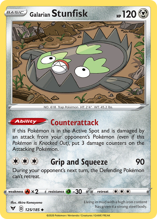 Galarian Stunfisk - 125/185 - - VIVID VOLTAGE - Pokemon - Uncommon | AA91-38