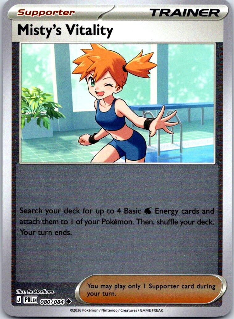 Misty's Vitality - 080/084 - Reverse Holo - PITCH BLACK - Pokemon - | AB14-20