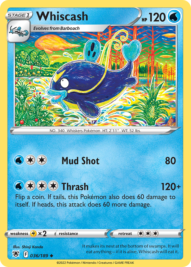 Whiscash - 036/189 - - ASTRAL RADIANCE - Pokemon - Uncommon | AA89-35