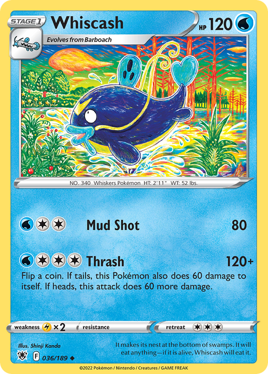 Whiscash - 036/189 - - ASTRAL RADIANCE - Pokemon - Uncommon | AA89-35