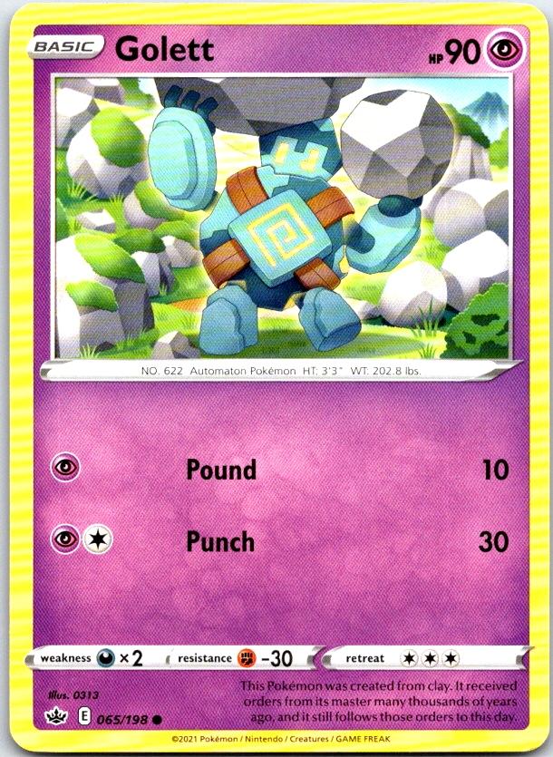 Golett - 065/198 - - CHILLING REIGN - Pokemon - Common | AC17-13