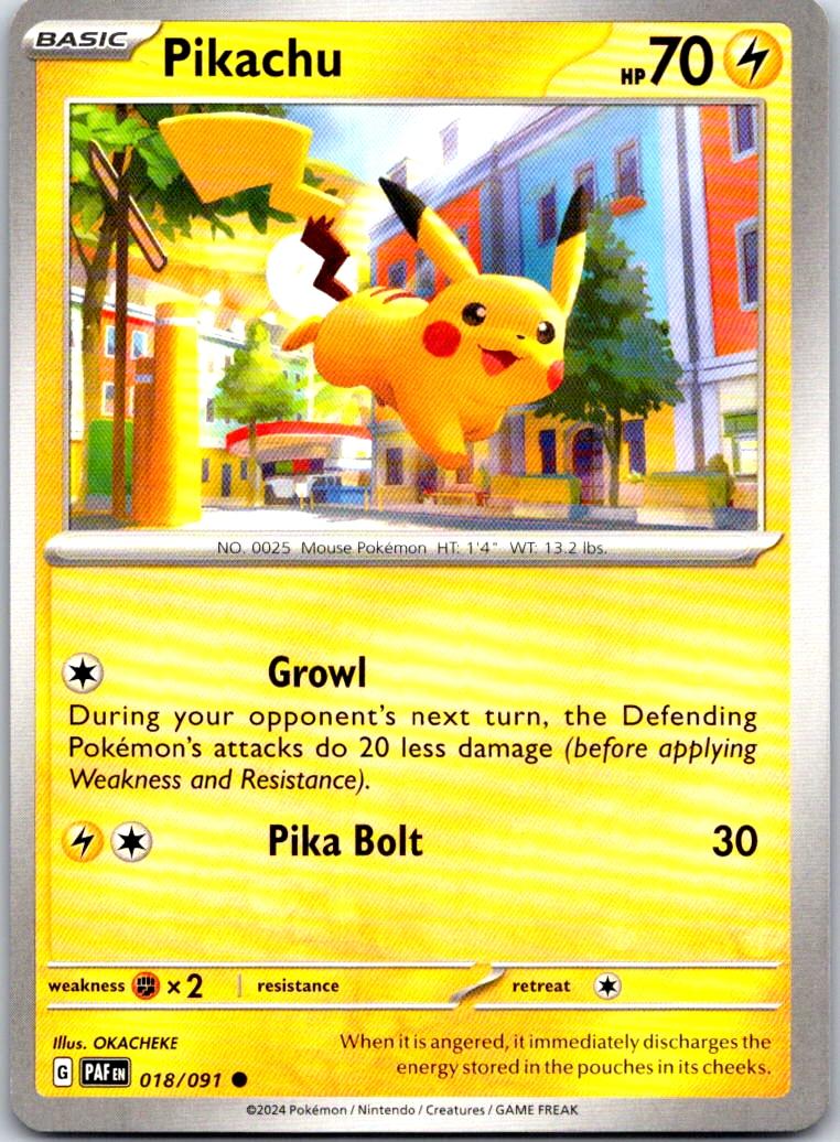 Pikachu - 018/091 - - PALDEAN FATES - Pokemon - Common | AB11-42
