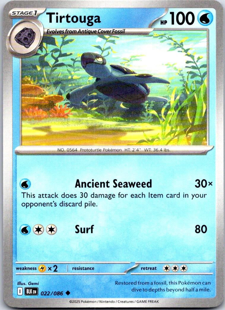 Tirtouga - 022/086 - - BLACK BOLT - Pokemon - Uncommon | AA112-44