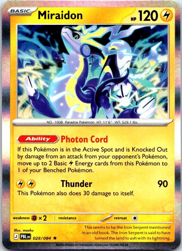 Miraidon - 028/084 - Holo - PITCH BLACK - Pokemon - Rare | AB99-19