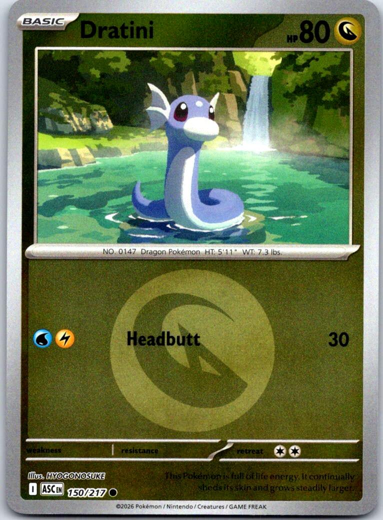 Dratini (Energy Symbol Pattern) - 150/217 - Reverse Holo - ASCENDED HEROES - Pokemon - | AA131-28