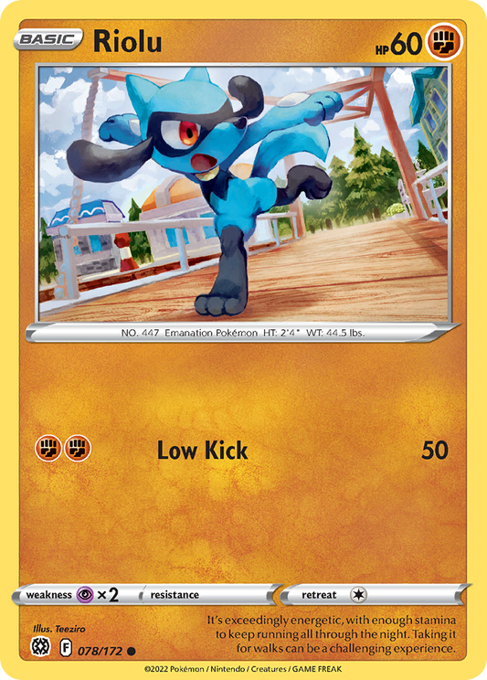 Riolu - 078/172 - - BRILLIANT STARS - Pokemon - Common | AA21-58