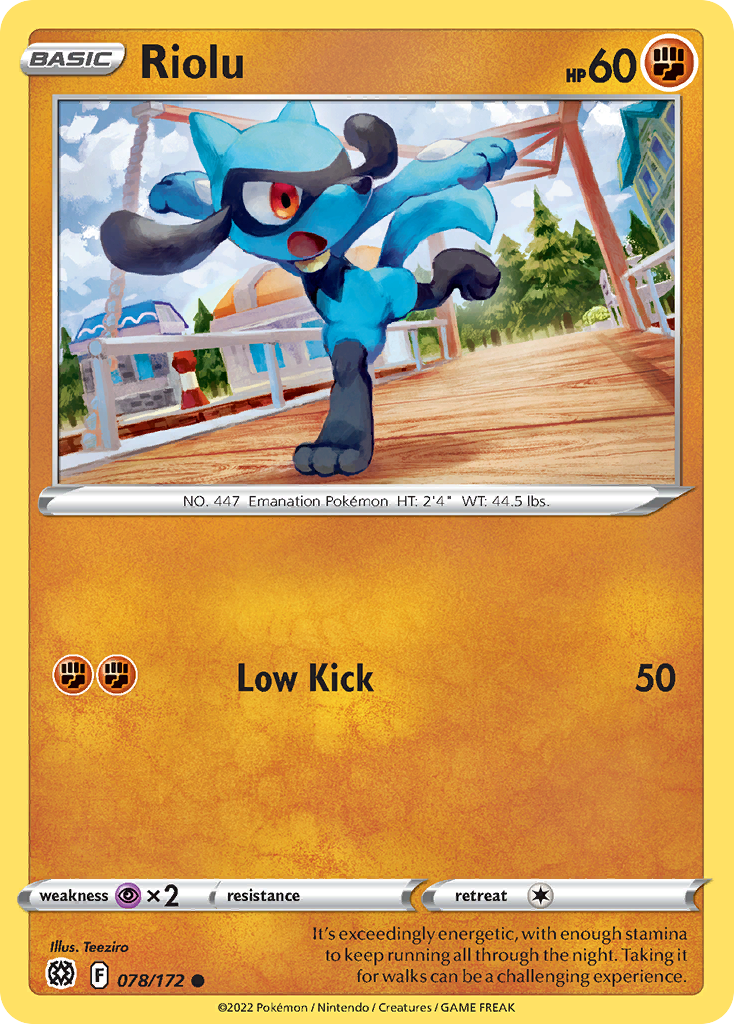 Riolu - 078/172 - - BRILLIANT STARS - Pokemon - Common | AA21-54
