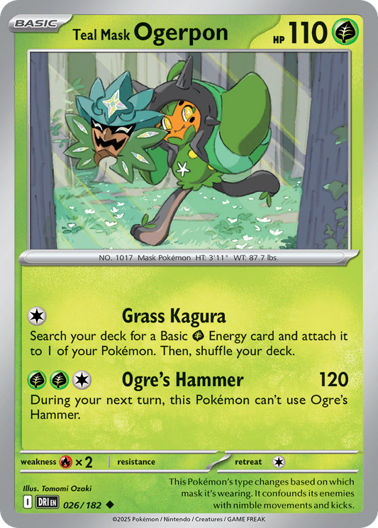 Teal Mask Ogerpon - 026/182 - - DESTINED RIVALS - Pokemon - Uncommon | AA07-50