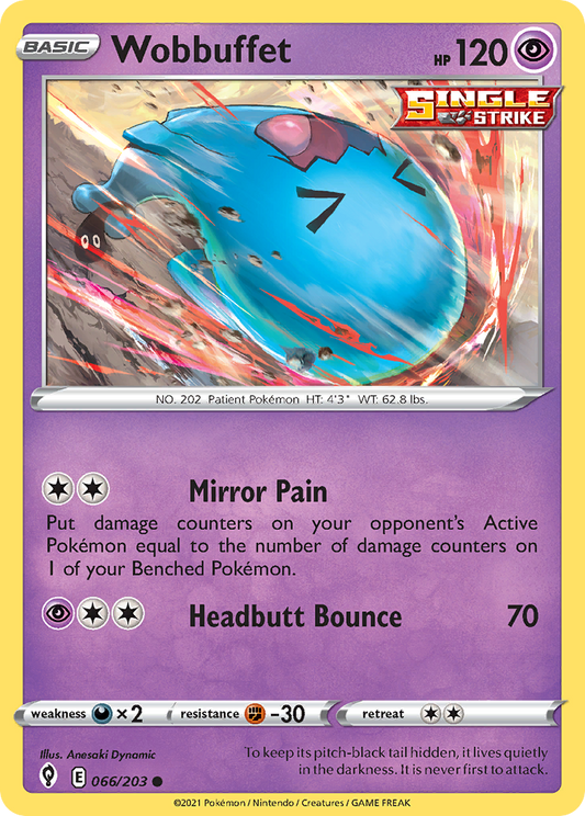 Wobbuffet - 066/203 - - EVOLVING SKIES - Pokemon - Common | AA02-8