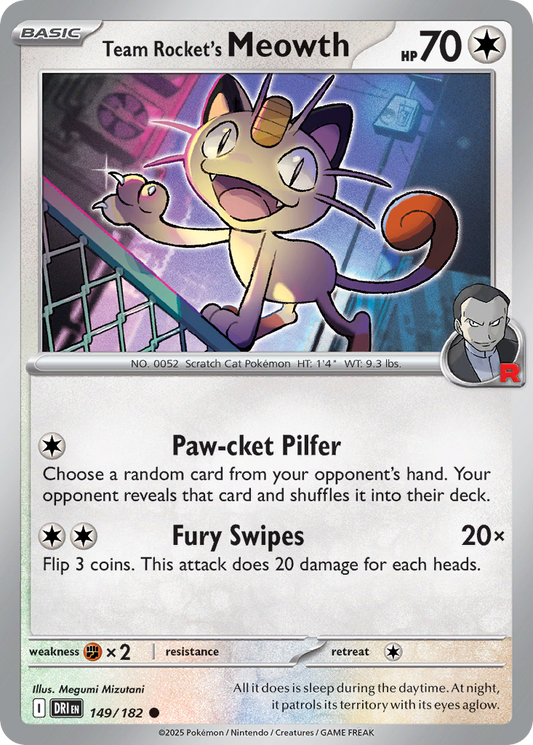 Team Rocket's Meowth - 149/182 - - DESTINED RIVALS - Pokemon - Common | AA07-65