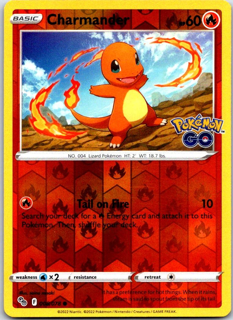 Charmander - 008/078 - Reverse Holo - POKEMON GO - Pokemon - Common | AA119-22