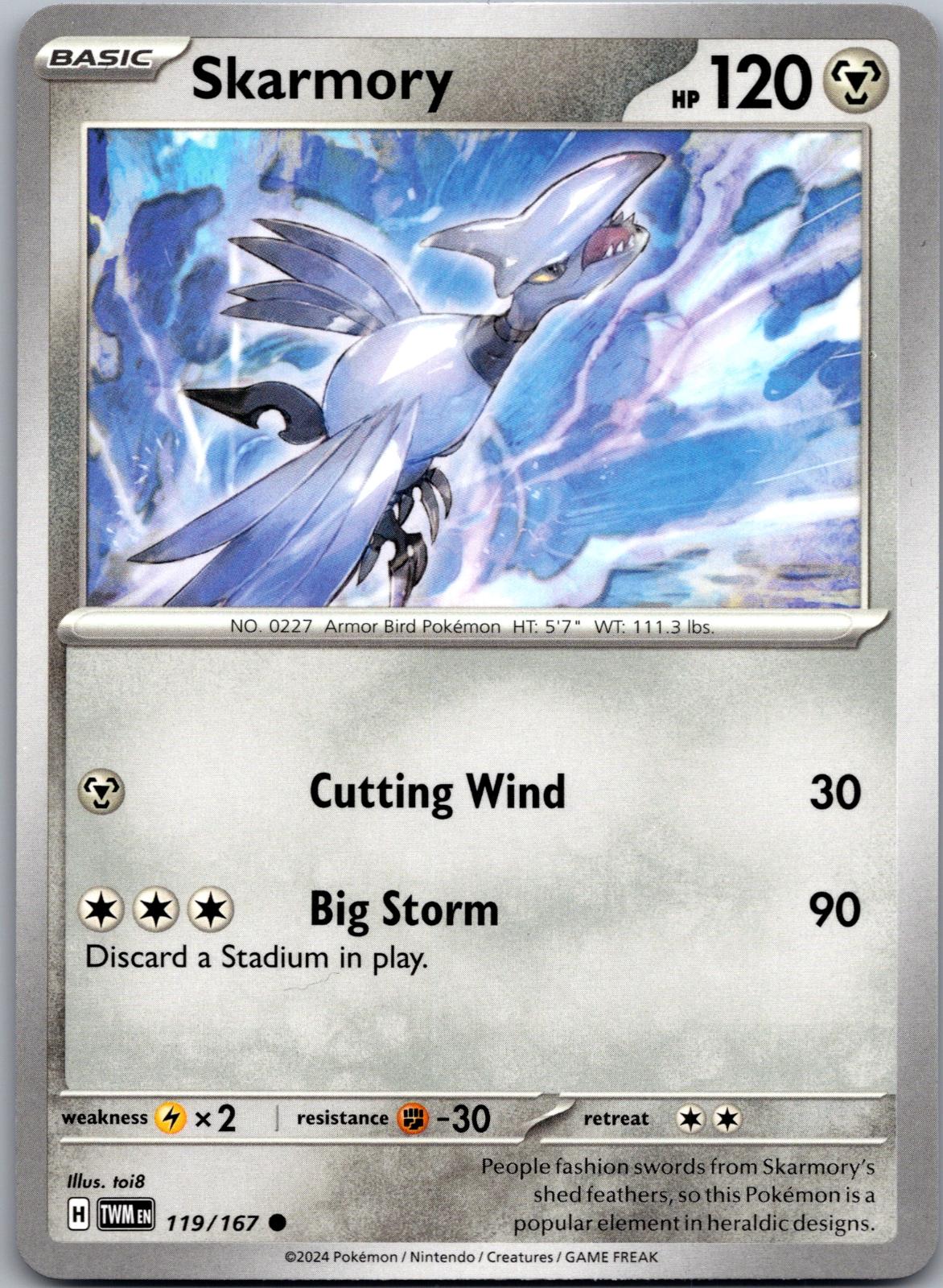 Skarmory - 119/167 - - TWILIGHT MASQUERADE - Pokemon - Common | AA86-30