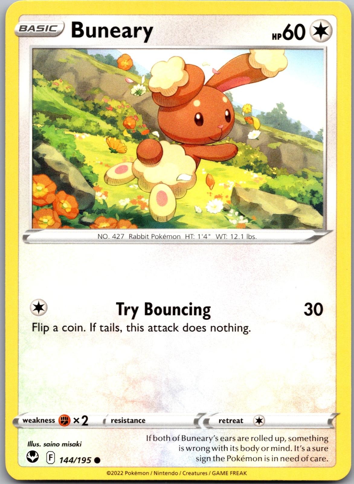Buneary - 144/195 - - SILVER TEMPEST - Pokemon - Common | AA91-31