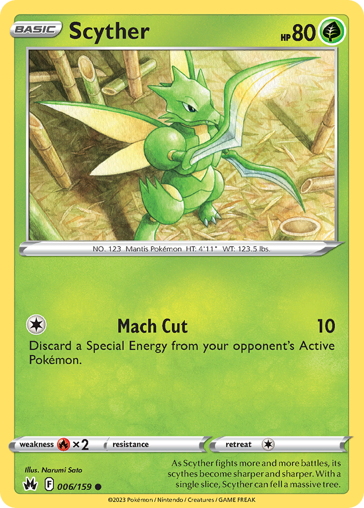 Scyther - 006/159 - - CROWN ZENITH - Pokemon - Common | AA93-16