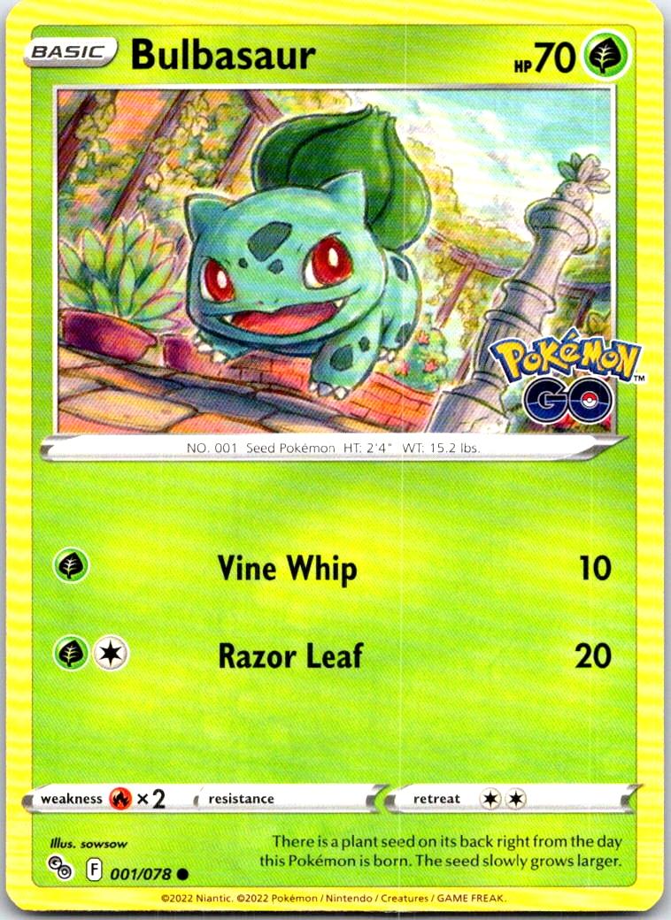 Bulbasaur - 001/078 - - POKEMON GO - Pokemon - Common | AB60-50